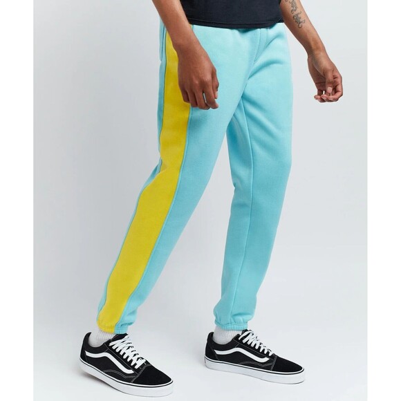 Reason Men's Pastel Blue Pink Yellow Colorblock Logo Jogger Size M - Picture 7 of 9